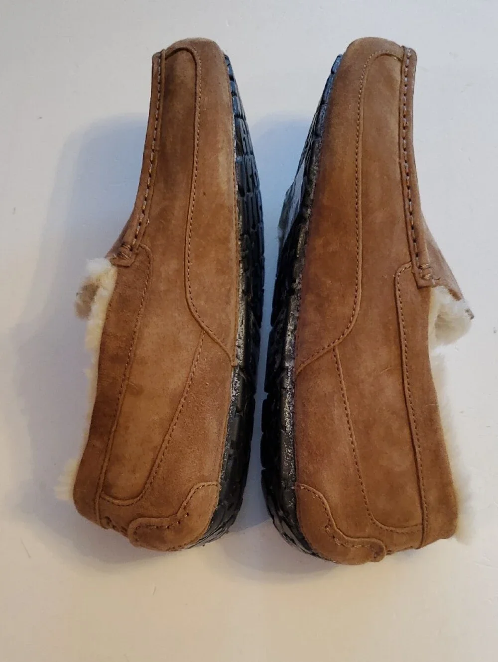 UGG Men's Chestnut Suede Shearling-Lined Slip-On Loafers